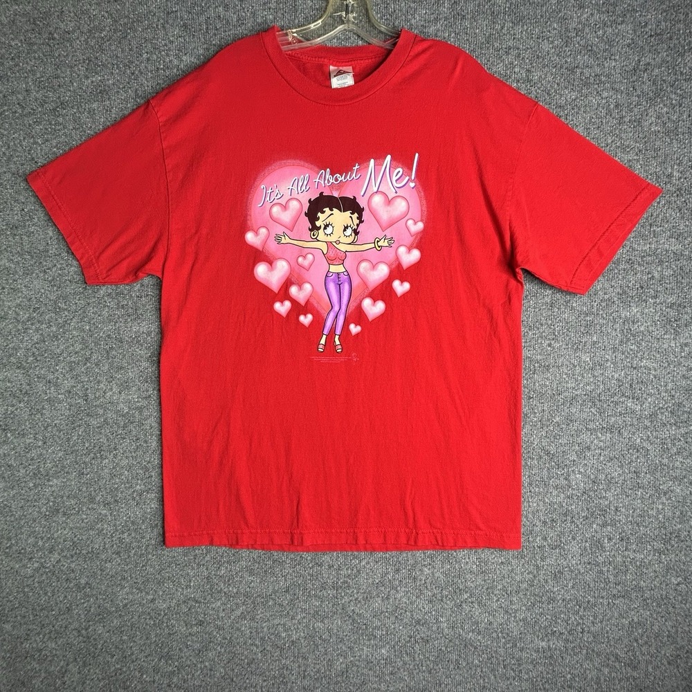 Betty Boop T-shirt 00's Womens Size Xl Red It's All‎ About Me Graphic